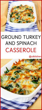 Use ground turkey as part of a recipe. Ground Turkey And Spinach Casserole Recipe Cdkitchen Com