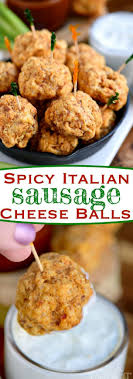 These Spicy Italian Sausage Cheese Balls Are Guaranteed To Be A Hit At Your Next Party So Easy To Make And P Sausage Balls Recipe Sausage Cheese Balls Recipes