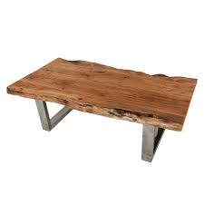Natural Acacia Wood Steel Rustic Live Edge Coffee Table Live Edge Coffee Table Natural Wood Table Solid Wood Coffee Table