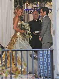 Fine fabrics and beautiful beadwork, combine with excellent construction and fresh designs make up this fabulous collection. Blake Lively Is Snapped In Gold Georges Chakra For Gossip Girl Wedding Elle Uk
