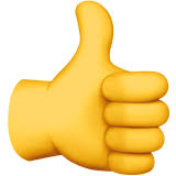 Смайлик эмодзи Большой палец вверх 👍 для ВК, Ватсапа, Инстаграма