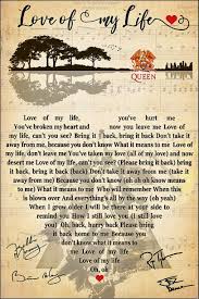 Love Of My Life Lyric Signature Poster In 2020 Lyric Poster Love Of My Life Life Lyrics