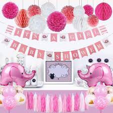 Elephant baby shower centerpiece elephant baby shower decor. Buy Baby Shower Decorations For Girl Elephant Theme It S A Girl Party Decor With Paper Pom Poms Girl Shower Banners Honeycomb Balls Baby Elephant Balloons Tassel Garland Pink Baby Pink White Online
