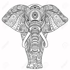 Gruss Schone Karte Mit Elefant Frame Of Animal Gemacht In Vektor Perfekte Mandalas Zum Ausdrucken Elefant Elefant Zeichnung