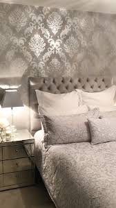 Chelsea Glitter Damask Wallpaper Soft Grey Silver Video Video Stylish Master Bedrooms Simple Bedroom Design Silver Bedroom