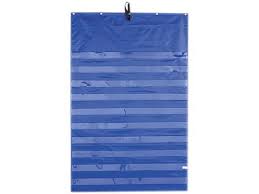 Original Pocket Chart With 10 Clear Pockets Grommets Blue 33 3 4 X Newegg Com