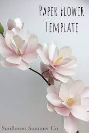 Magnolia Paper Flower Tutorial Paper Flower Template Paper Flowers Diy Paper Flower Tutorial