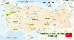 1980 gab es in der türkei lediglich 27 km autobahnstrecke, diese konzentrierten sich auf istanbul. Karte Von Unesco Welterbe Turkei Land Staat Welt Atlas De