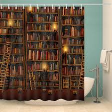 Nerdy Ancient Bookshelf Shower Curtain Bath Decor Shower Curtain Decor Cheap Shower Curtains Bath Decor