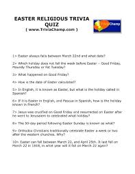 For many people, math is probably their least favorite subject in school. Easter Religious Trivia Quiz Trivia Champ