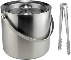 It has a unique and innovative tongs holder that keeps them clean and handy. Amazon Com 3 Liter Stainless Steel Ice Bucket Double Walled Insulated With Airtight Leak Resistant Lid Portable Handle With Tong Kitchen Dining