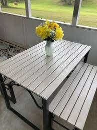 It was easy to set up and was packaged well for shipping. Mainstays Talan Faux Wood Folding Picnic Table And Bench Set Walmart Com Walmart Com