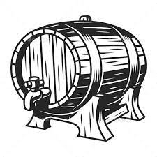 Vintage Beer Wooden Barrel Template Vintage Beer Wine Bottle Drawing Silhouette Art