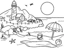 Mewarnai pemandangan bawah laut contoh gambar mewarnai. Printable Beach Coloring Pages Beach Coloring Pages Coloring Pages For Kids Nature Drawing For Kids