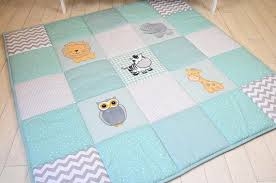 Gray Mint Baby Play Mat Jungle Baby Mat Baby Activity Mat Safari Baby Playmat Playroom Decor Baby Activity Mat Baby Play Mat Baby Mat
