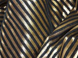 Black And Gold Diagonal Stripes Pattern Brocade Fabric Wedding Dress Fabrics Silk Wedding Dress