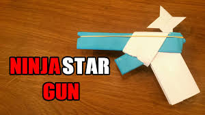 Dr.origami ✸hot to make a paper. How To Make A Paper Gun That Shoots Ninja Stars With Trigger Youtube