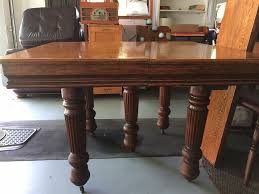 Antique Oak Square Farmer Table Dining 5 Reeded Legs Leafs 42 X 46 2 Leafs Antique Dining Tables Oak Dining Room Dining Room Furniture Sets