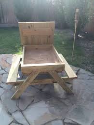 A Kid Size Picnic Table That Converts To A Sandbox Kids Picnic Table Diy Picnic Table Kids Picnic