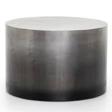 Maddux Modern Classic Antique Silver Ombre Iron Cylinder Coffee Table In 2020 Drum Coffee Table Coffee Table Round Coffee Table Modern