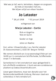 Rt de bemüht sich um ein breites meinungsspektrum. Jo Lataster 31 01 2019 Overlijdensbericht En Condoleances Mensenlinq Nl