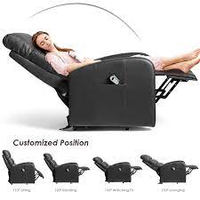 costway electric power lift massage sofa leather recliner chair w lumbar support blackbrown walmart com leather recliner chair leather recliner recliner