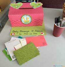 Baby Shower Game Idea Advice And Well Wishes Box The Exploring Family Baby Shower Baby Shower Games Baby Shower Activities