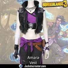 Borderlands 3 Amara Vest Jackets Creator Black Leather Vest Leather Vest Vest