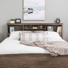 Bowery hill upholstered king platform bed in cappuccino. Prepac Bookcase Headboard King Drifted Gray Buy Online In Sint Maarten At Sintmaarten Desertcart Com Productid 183531329