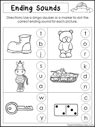 10 Printable Ending Sounds Worksheets Preschool 1st Grade Etsy In 2020 Preschool Sight Words Preschool Reading Phonics Kindergarten