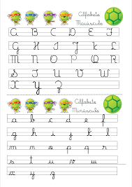 Alfabeto Letra Cursiva Maiuscula E Minuscula Tartarugas Ninjas