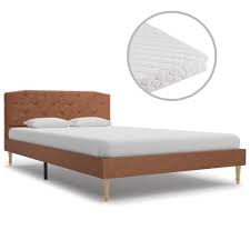 Kann diese matratze 120×200 aber auch für zwei personen reichen? Vidaxl Bett Mit Matratze Braun Stoff 120 X 200 Cm Gitoparts