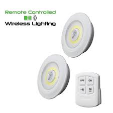 22132 Litezall Remote Controlled Cob Led Puck Lights 2 Pack