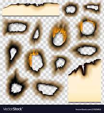 Collection Burnt Faded Holes Piece Burned Paper Fire Realistic Flame Isolated Vector Illustration Brown Gr Burnt Paper Paper Fire Graphic Design Business Card