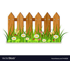 Wooden Fence Vector Image On Vectorstock Flower Fence Wooden Fence Clip Art Borders