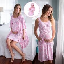 4 Piece Set Emily Maternity Delivery Labor Nursing Robe Matching Maternity Nursing Nightgown Night Gown Birthing Gown Hospital Delivery Hospital Gown