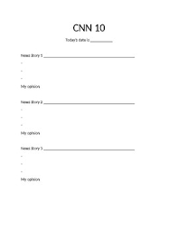 If there is a section not utilized for that day, just leave it blank. Cnn 10 Student Worksheet By Krista Voss Teachers Pay Teachers