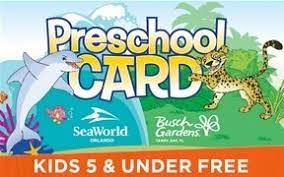 The preschool card is back for 2020. Free 2017 Busch Gardens And Seaworld Preschool Card