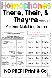There Their And They Re Grammar Homophones Homophones Common Core Grammar Grammar Instruction