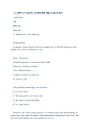 Jun 10, 2021 · surat lamaran kerja juni 10, 2021 18:54. Contoh Surat Lamaran Kerja Di Bank Bni Bca Mandiri Bri Yang Paling Lengkap