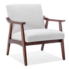 Sink into a timelessly luxe leather armchair. Belleze Mid Century Modern Accent Chair Living Room Upholstered Faux Leather Armchair With Wood Legs Showcase Malls