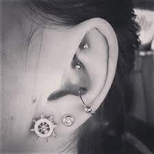 Ear Piercing Of Mine Rook Conch And 2 Lobes Working On The Second Ear Conch Was The Most Painful Brincos Piercings Tatoo