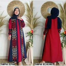 Daftar harga gamis kombinasi tenun bulan maret 2021 from img.priceza.co.id. Model Baju Gamis Kombinasi Kain Tenun Tulisan
