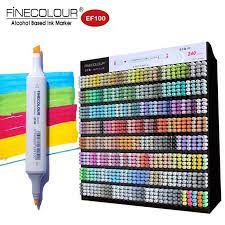 Finecolour 240 Twin Graphic Sketch Marker Fine Color Ef100 Alcohol Drawing Markers Architecture Manga Caneta Pen Drawing Markers Alcohol Drawing Sketch Markers