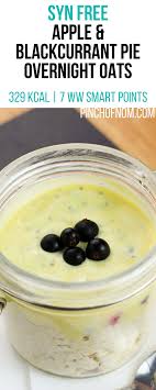 Syn Free Apple Blackcurrant Overnight Oats Pinch Of Nom Slimming World Recipes Slimming World Breakfast Slimming World Overnight Oats Recipes