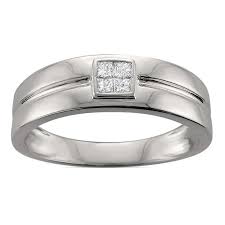 Mens 1 4 Ct T W White Diamond 14k Gold Wedding Band Mens Diamond Wedding Bands Rings Mens Wedding Bands 14k White Gold Wedding Band