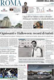 Corriere della Sera (Roma) - Prima Pagina di oggi, Venerdì 31102025