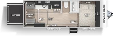 Large, foldable grab handles (all entrance doors) outside shower with hot & cold water. Wolf Pup 18rjb Forest River Rv Manufacturer Of Travel Trailers Fifth Wheels Tent Campers Motorhomes