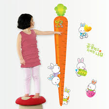 Aliexpress Com Buy Cartoon Rabbit Carrot Growth Chart Height Measure Wall Sticker For Baby Kids Girls Bedroom Gift Vinyl Home Decor Decals Stickers