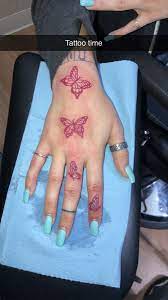 Butterflies On Hand In 2021 Red Butterfly Color Tattoo Tattoo Work